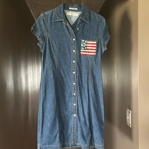 TOMMY HILFIGER AMERICAN FLAG JEAN DRESS SIZE 10